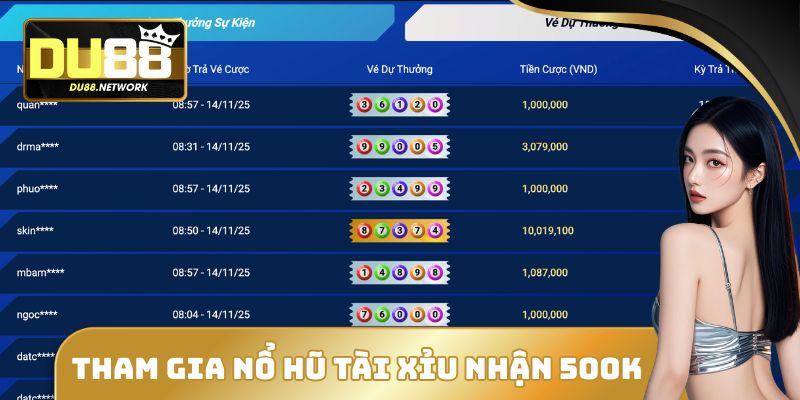 Săn Khuyến Mãi Tại DU88 Cực Dễ Qua 4 Sự Kiện Hot Nhất Tháng 2 Tham gia nổ hũ tài xỉu để nhận về túi 500K